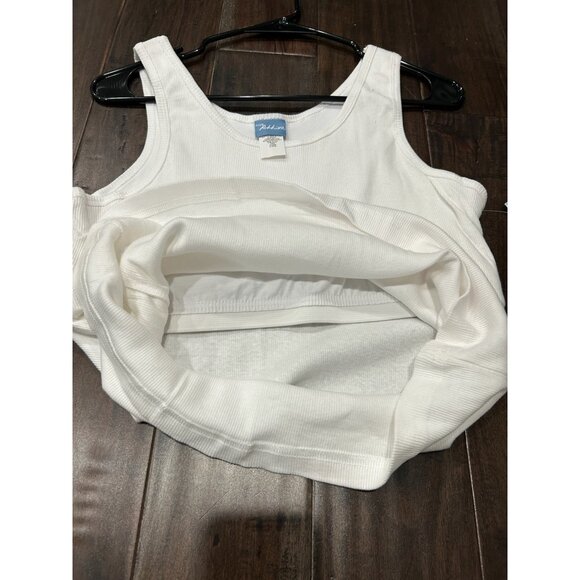 CLUB Attivo Sleeveless Scoop Neck Ribbed Tank Top White Sz XL Workout Active NWT - Picture 7 of 10